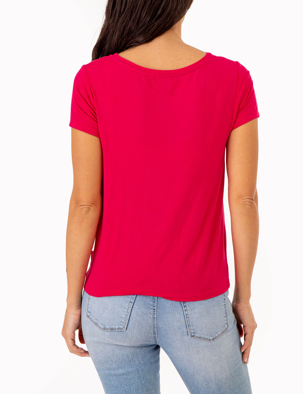 SOLID TWIST FRONT SHORT SLEEVE TOP - Image 3