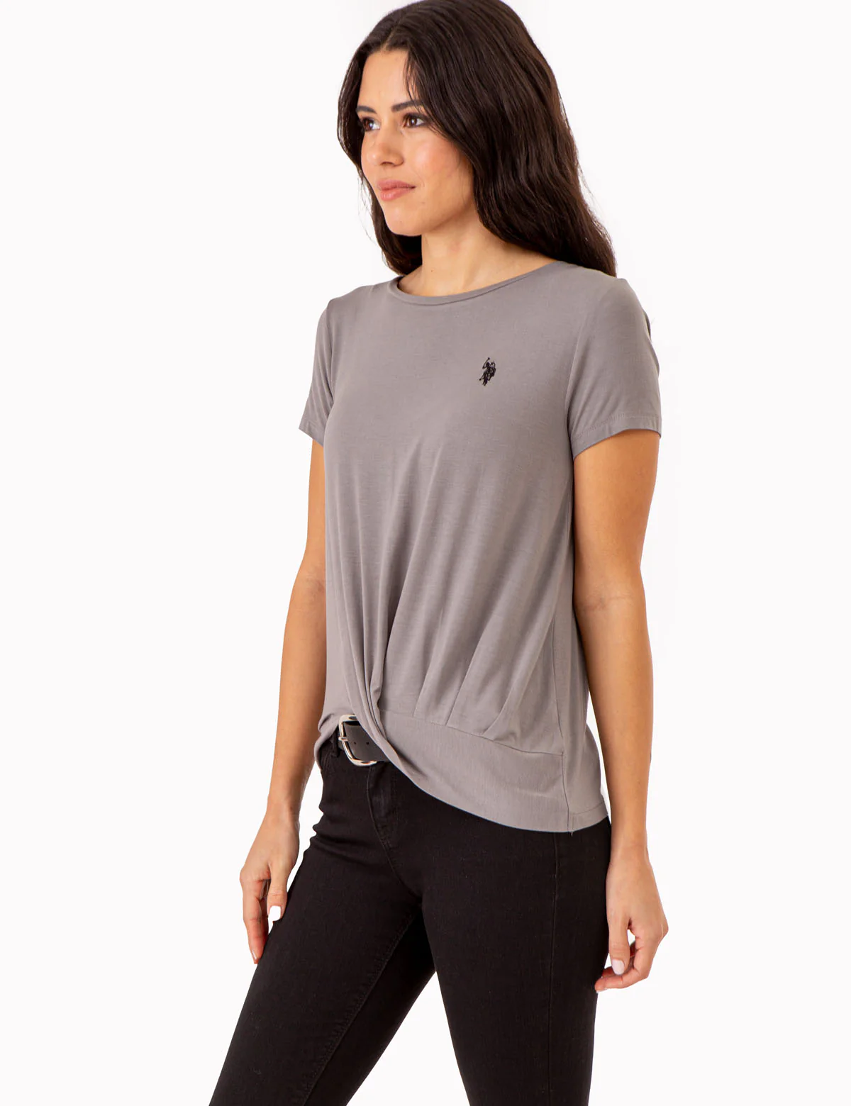 SOLID TWIST FRONT SHORT SLEEVE TOP - Image 6