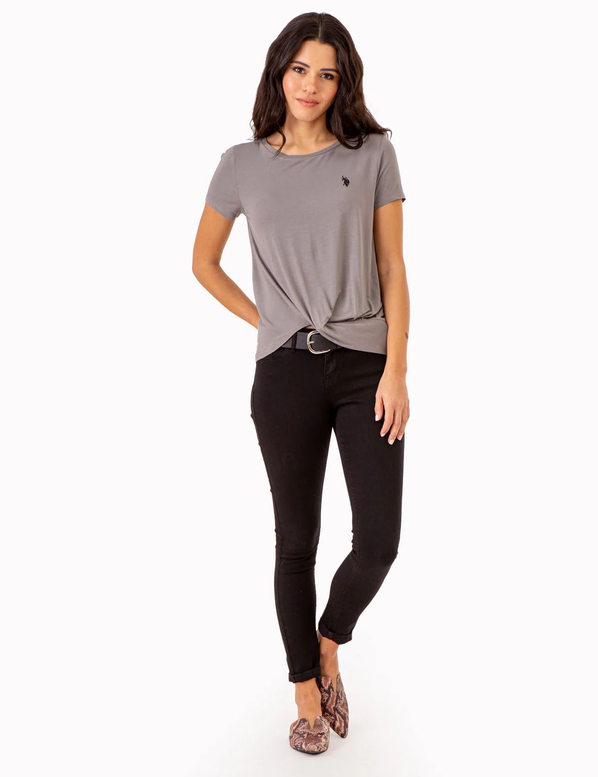 SOLID TWIST FRONT SHORT SLEEVE TOP - Image 8