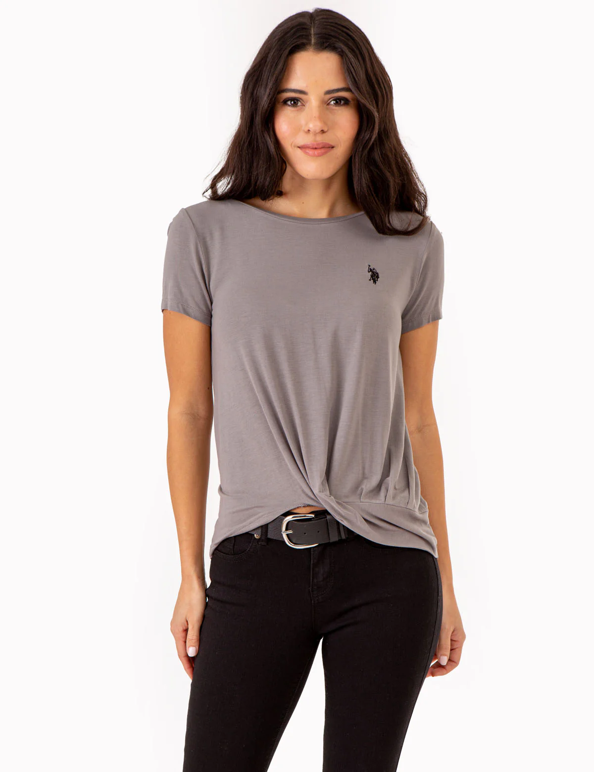 SOLID TWIST FRONT SHORT SLEEVE TOP - Image 9