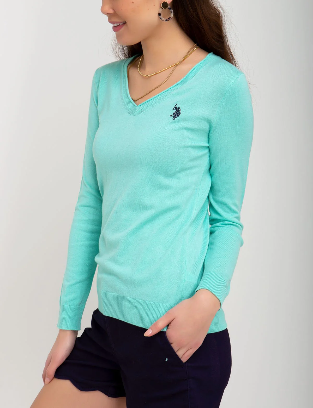 SOLID V-NECK SWEATER - Image 2