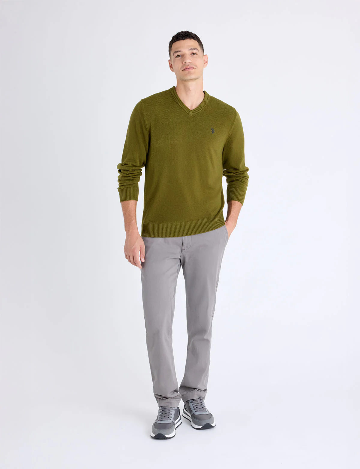 SOLID V-NECK SWEATER - Image 3