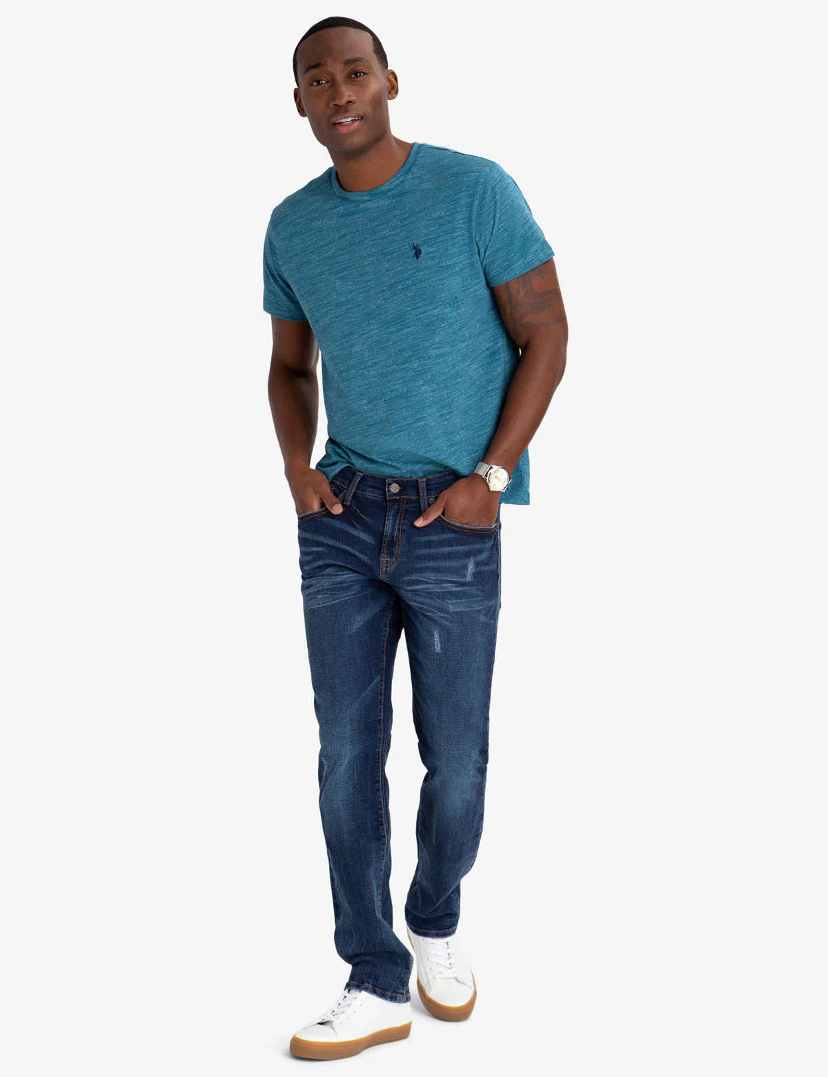 SPACE DYE CREW NECK T-SHIRT - Image 2