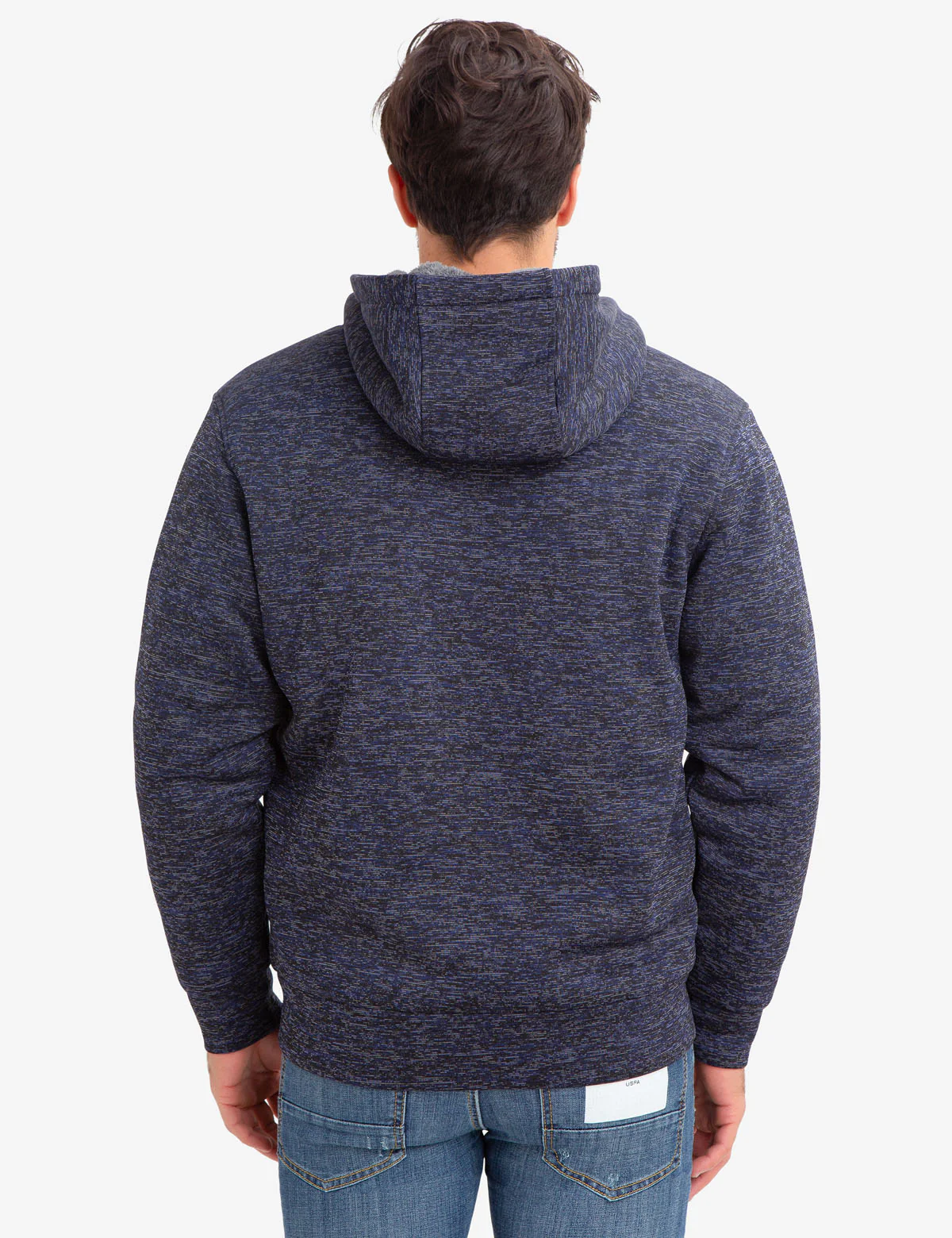 SPACE DYE FAUX SHEARLING LINED HOODIE - Image 4