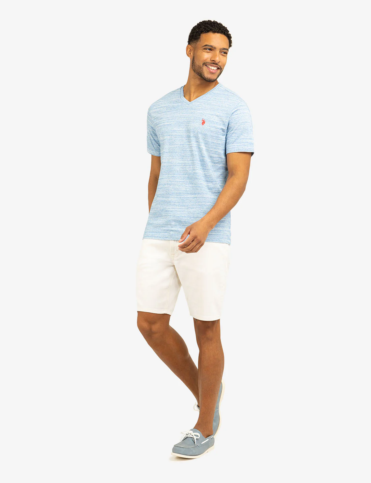 SPACE DYE JERSEY V-NECK T-SHIRT - Image 3