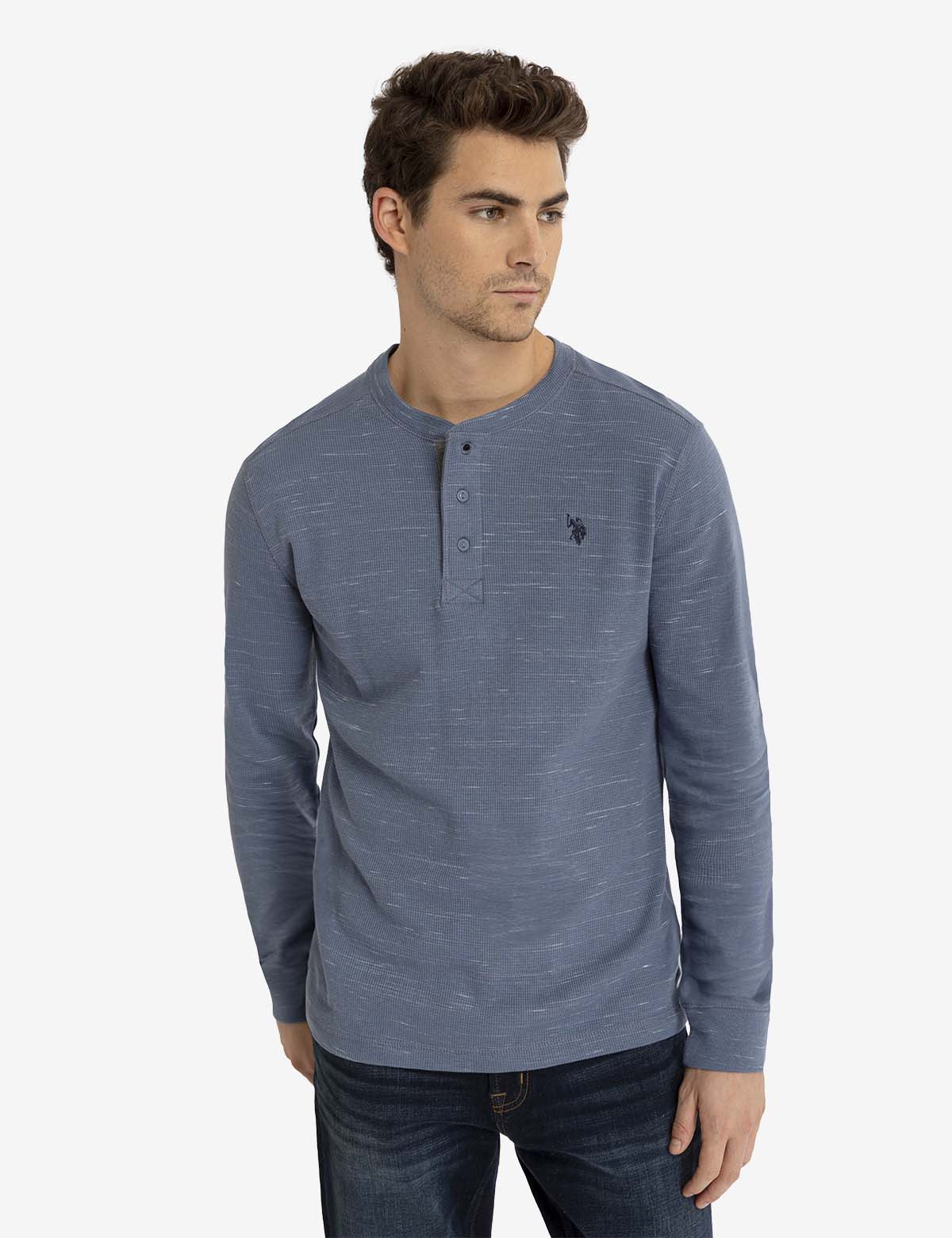 SPACE DYE THERMAL HENLEY - Image 18