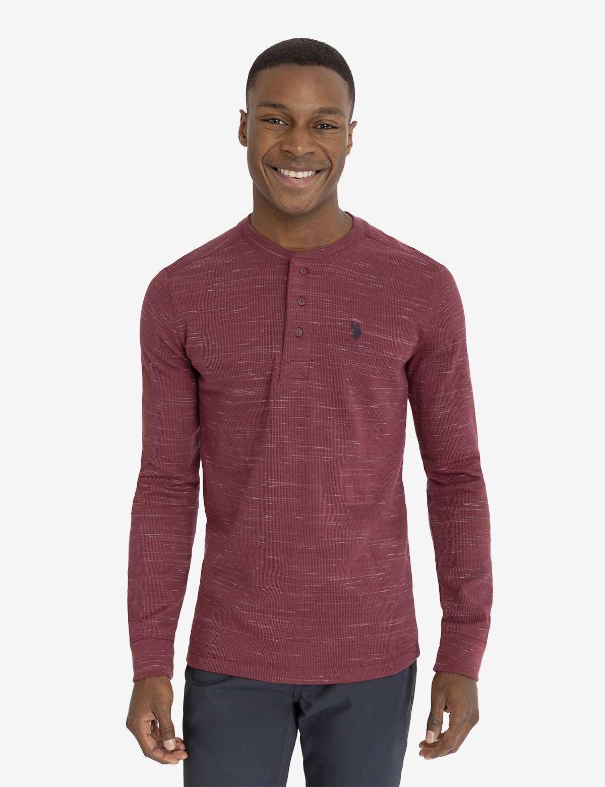 SPACE DYE THERMAL HENLEY - Image 7