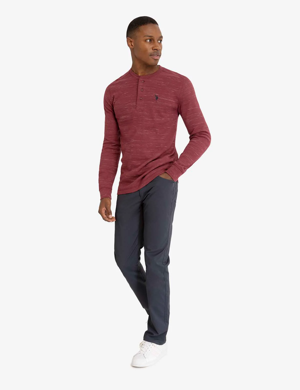 SPACE DYE THERMAL HENLEY - Image 8
