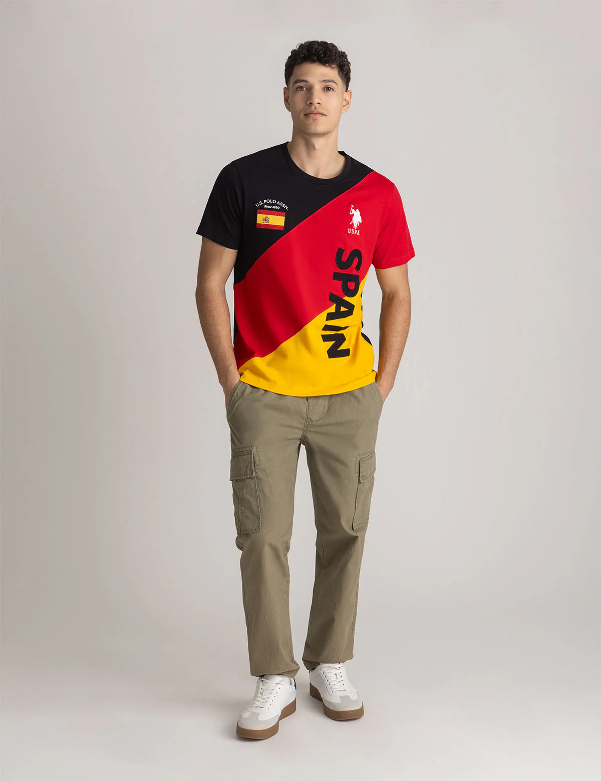 SPAIN DIAGONAL COLOR BLOCK JERSEY T-SHIRT - Image 2