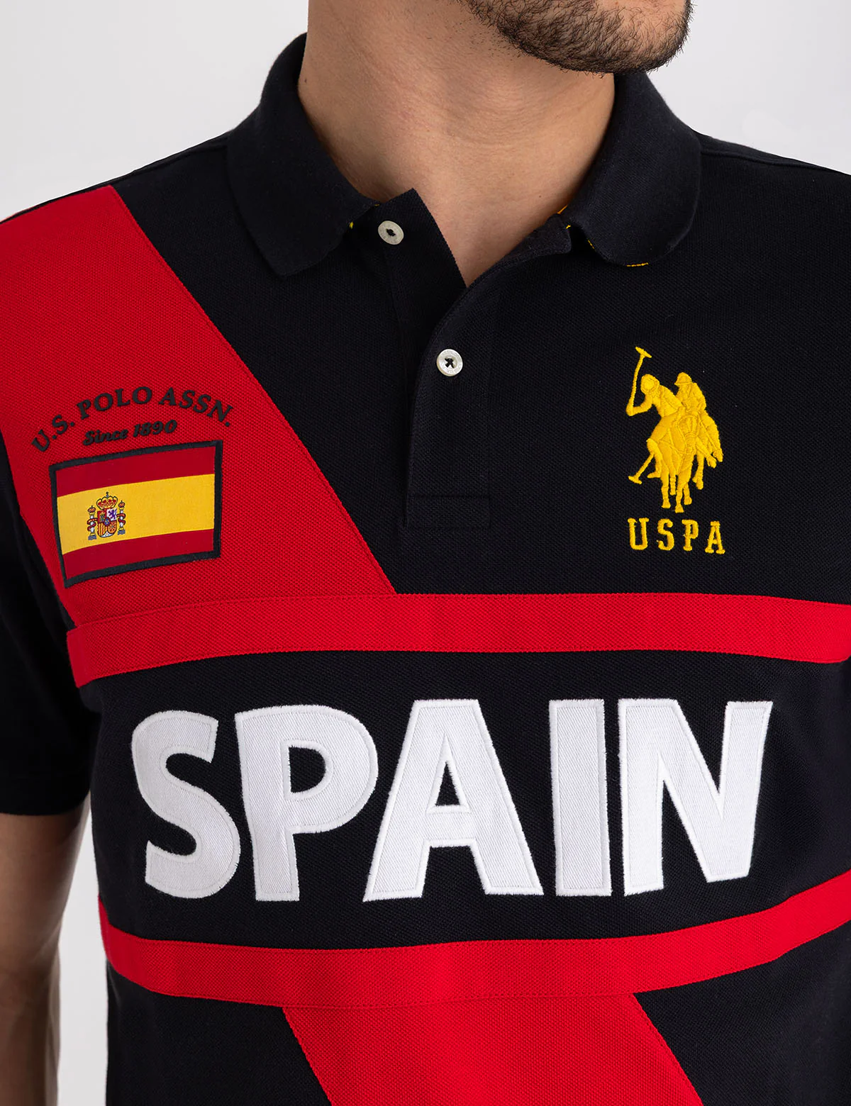 SPAIN SASH COLOR BLOCK PIQUE POLO SHIRT - Image 3