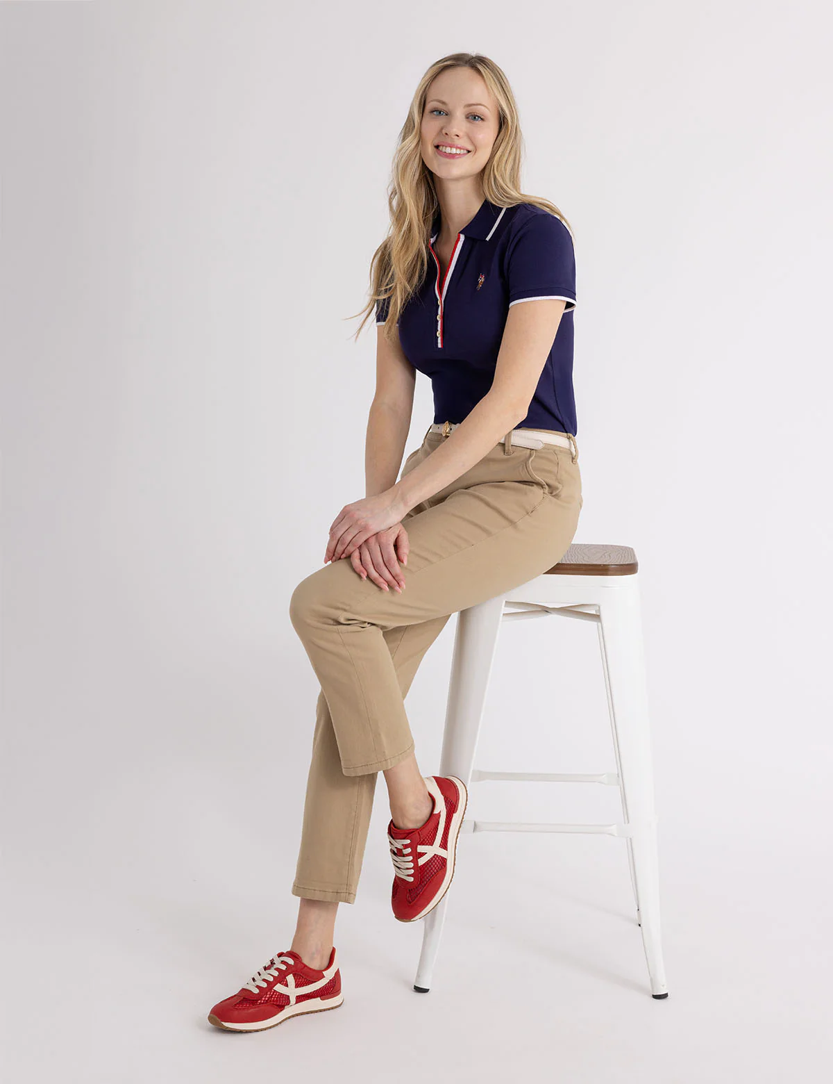 SPLIT NECK AMERICANA TRIM POLO SHIRT - Image 2