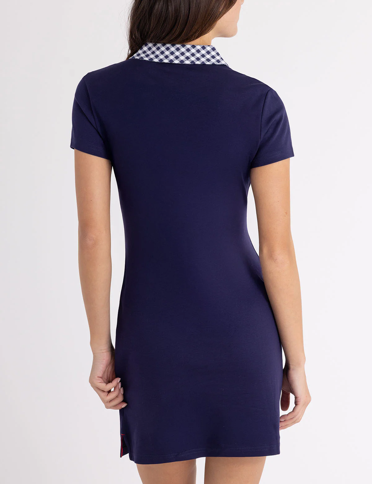SPLIT NECK GINGHAM COLLAR POLO DRESS - Image 4