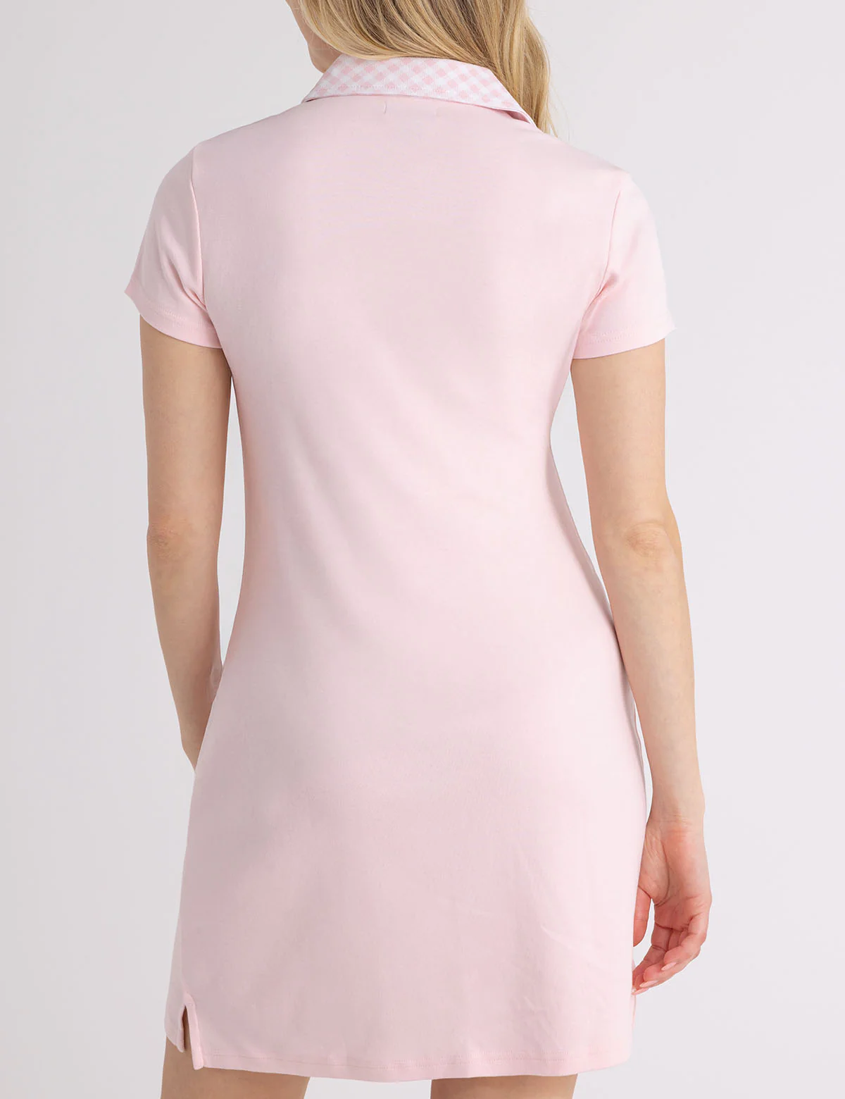 SPLIT NECK GINGHAM COLLAR POLO DRESS - Image 5