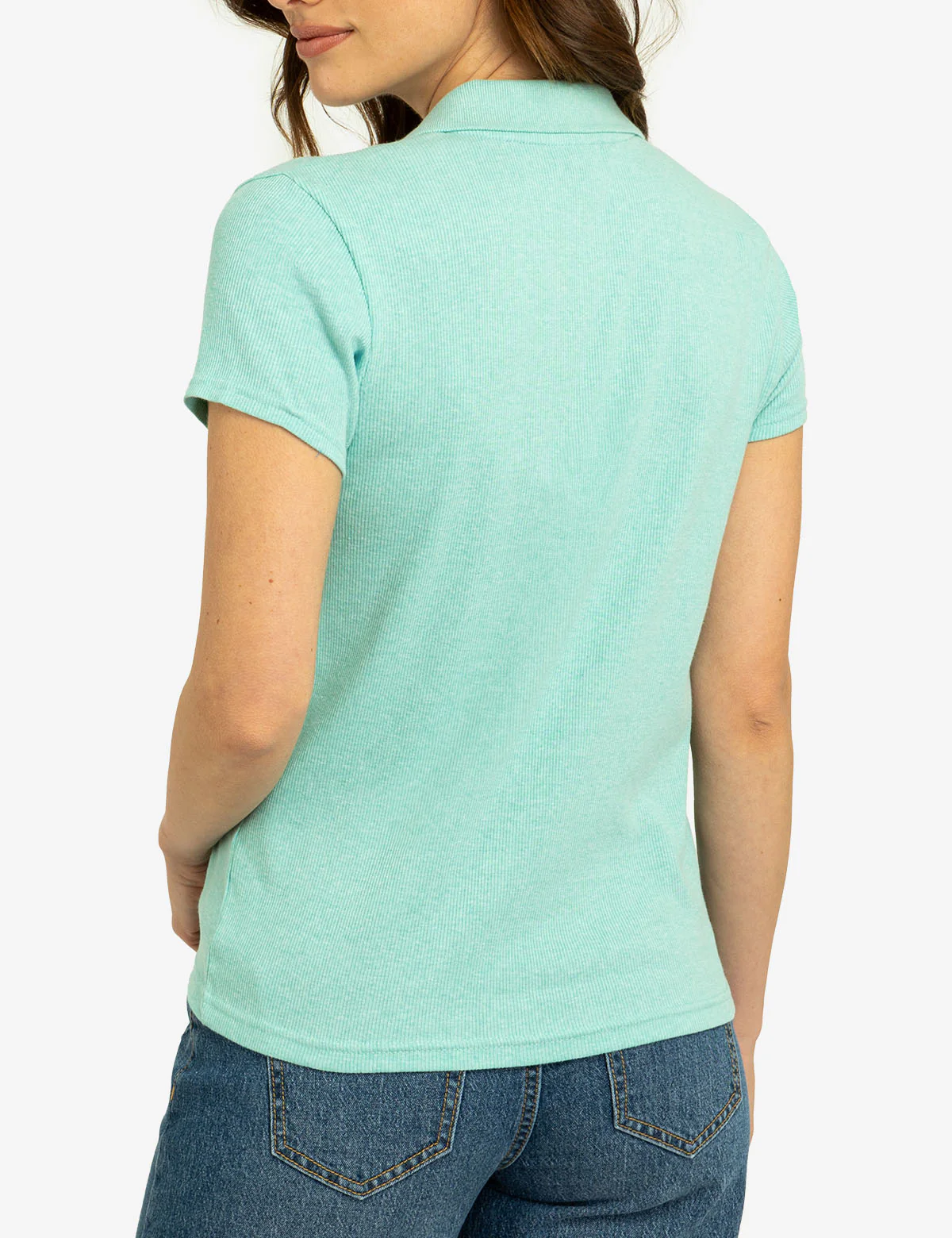 SPLIT NECK RIBBED POLO SHIRT - Image 11