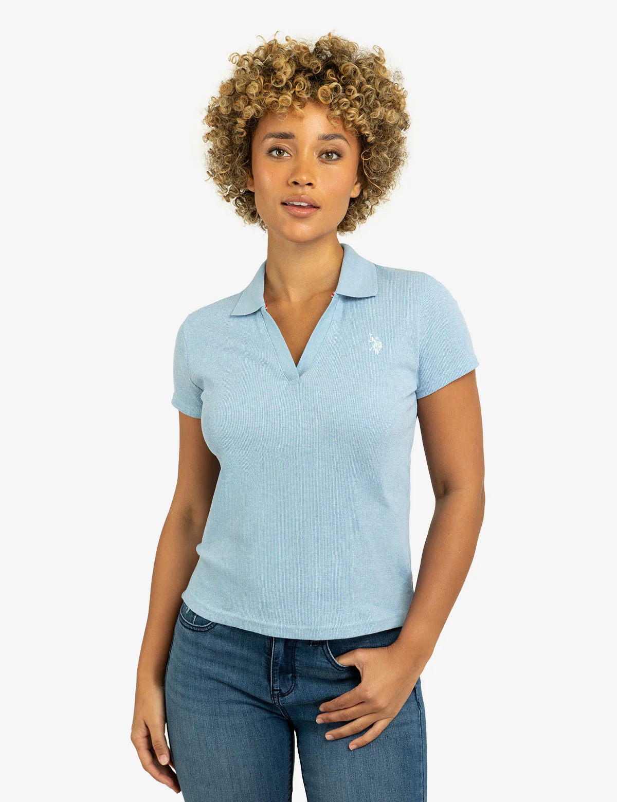 SPLIT NECK RIBBED POLO SHIRT - Image 12