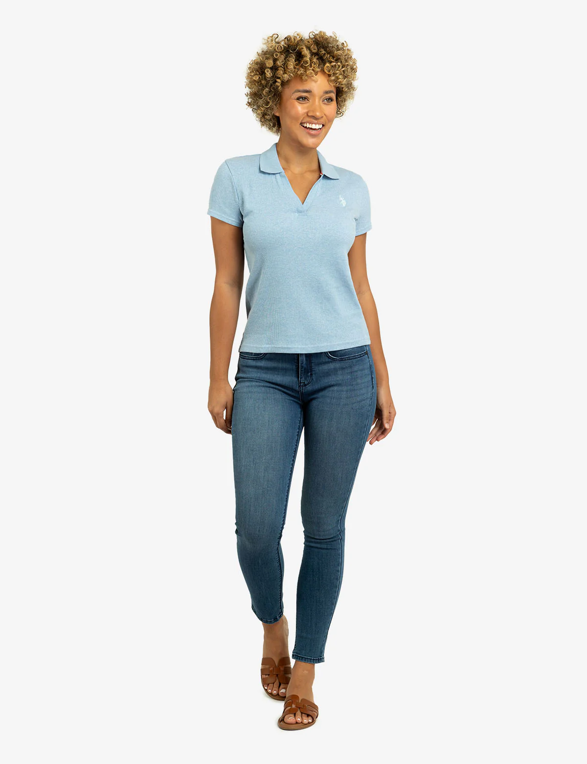 SPLIT NECK RIBBED POLO SHIRT - Image 13