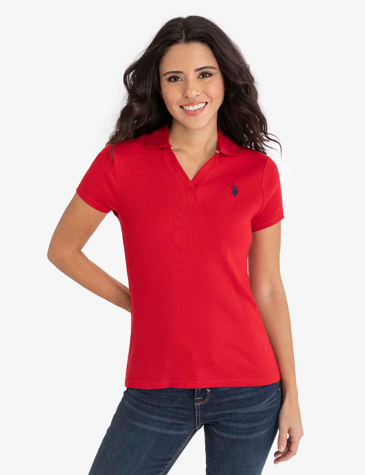 SPLIT NECK RIBBED POLO SHIRT - Image 7