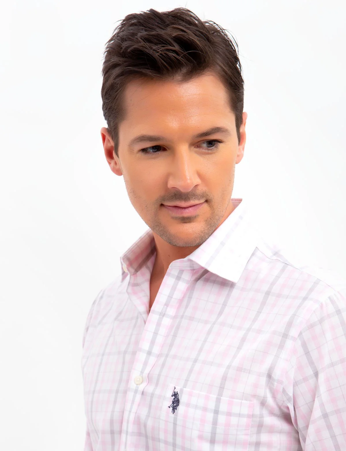 SPREAD COLLAR PLAID DRESS SHIRT - Image 6