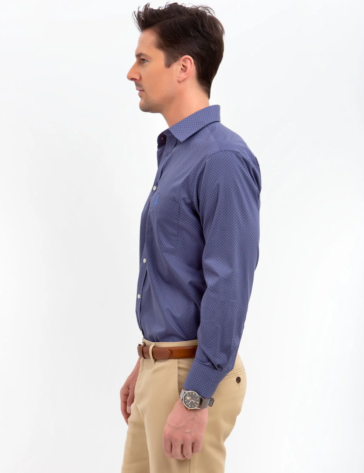 SPREAD COLLAR PRINTED DRESS SHIRT - Image 3