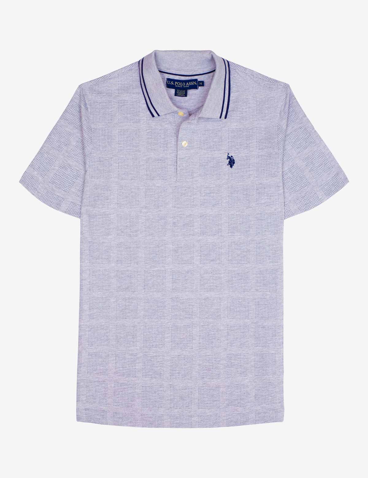 SQUARE PRINT JERSEY POLO SHIRT - Image 2