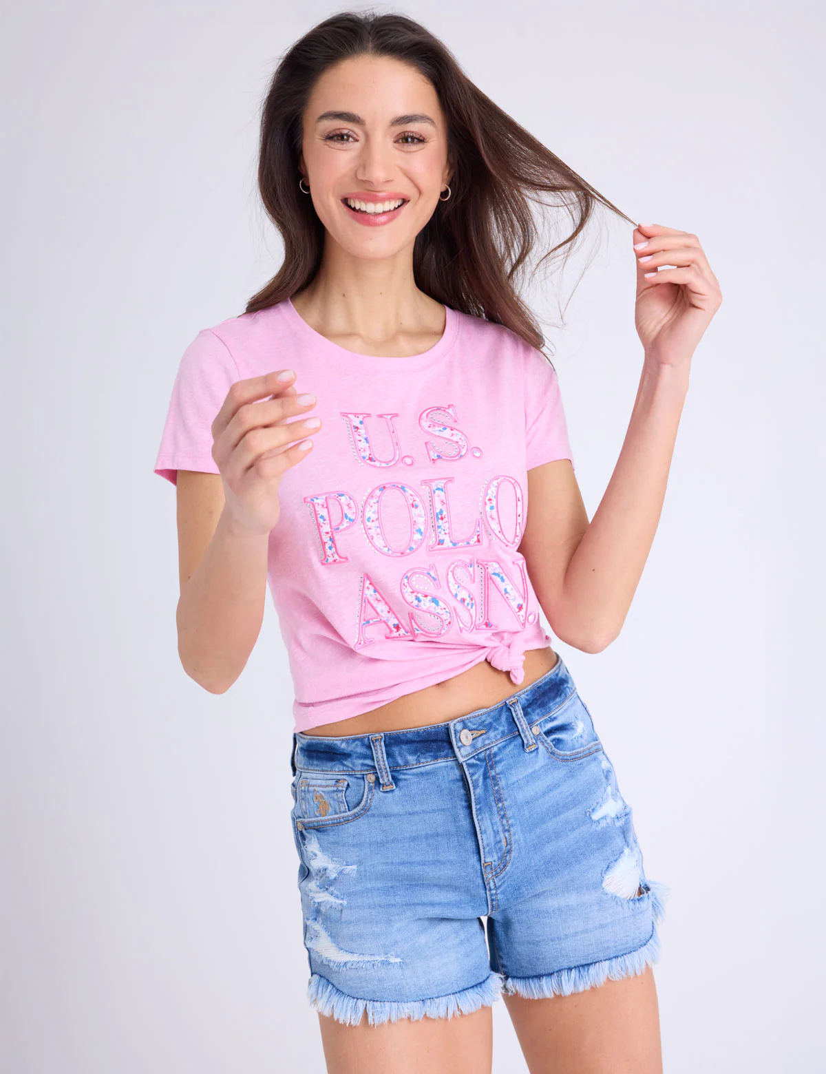 STACKED FLORAL PRINT STONE SCOOP T-SHIRT - Image 9