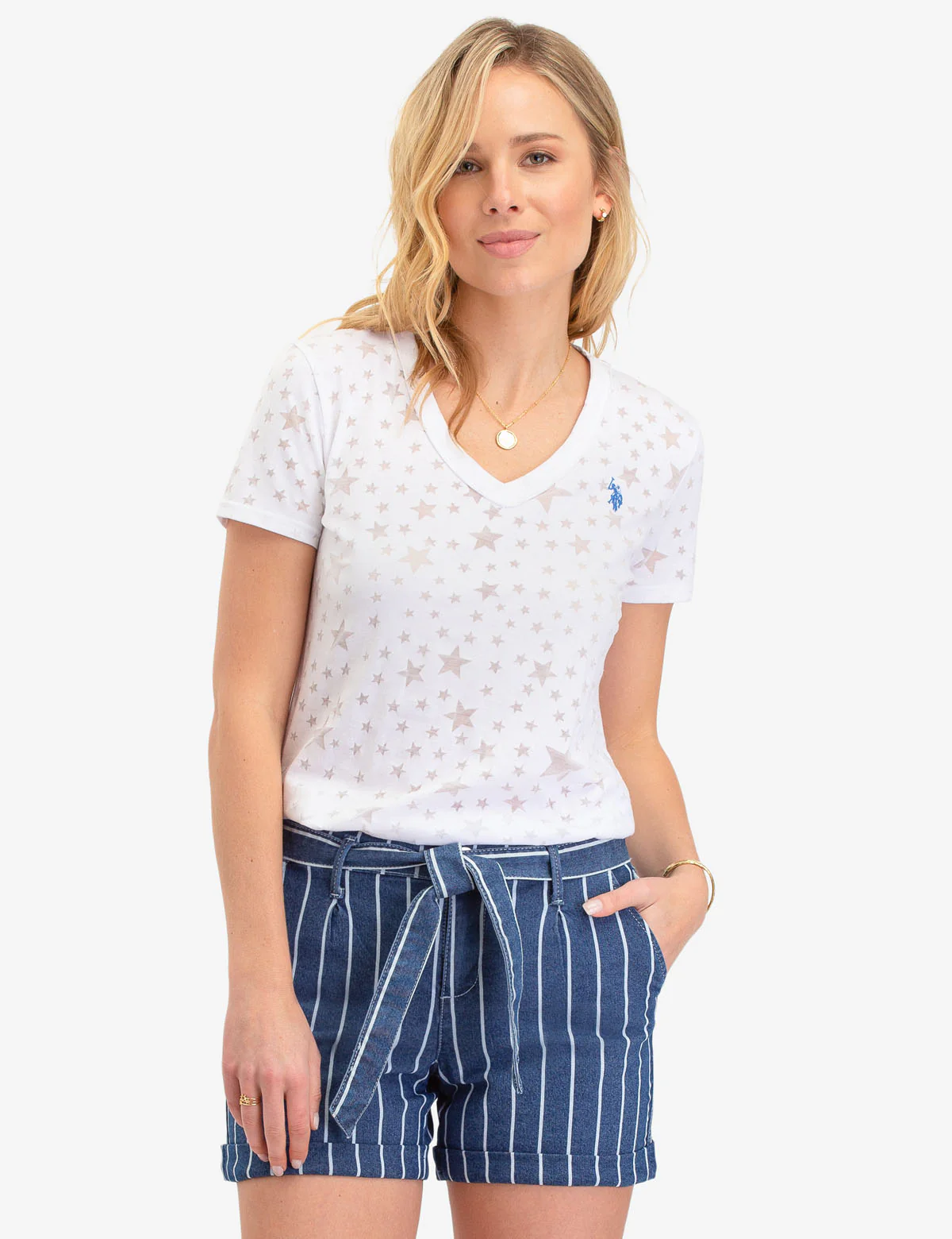 STAR PRINT BURNOUT T-SHIRT