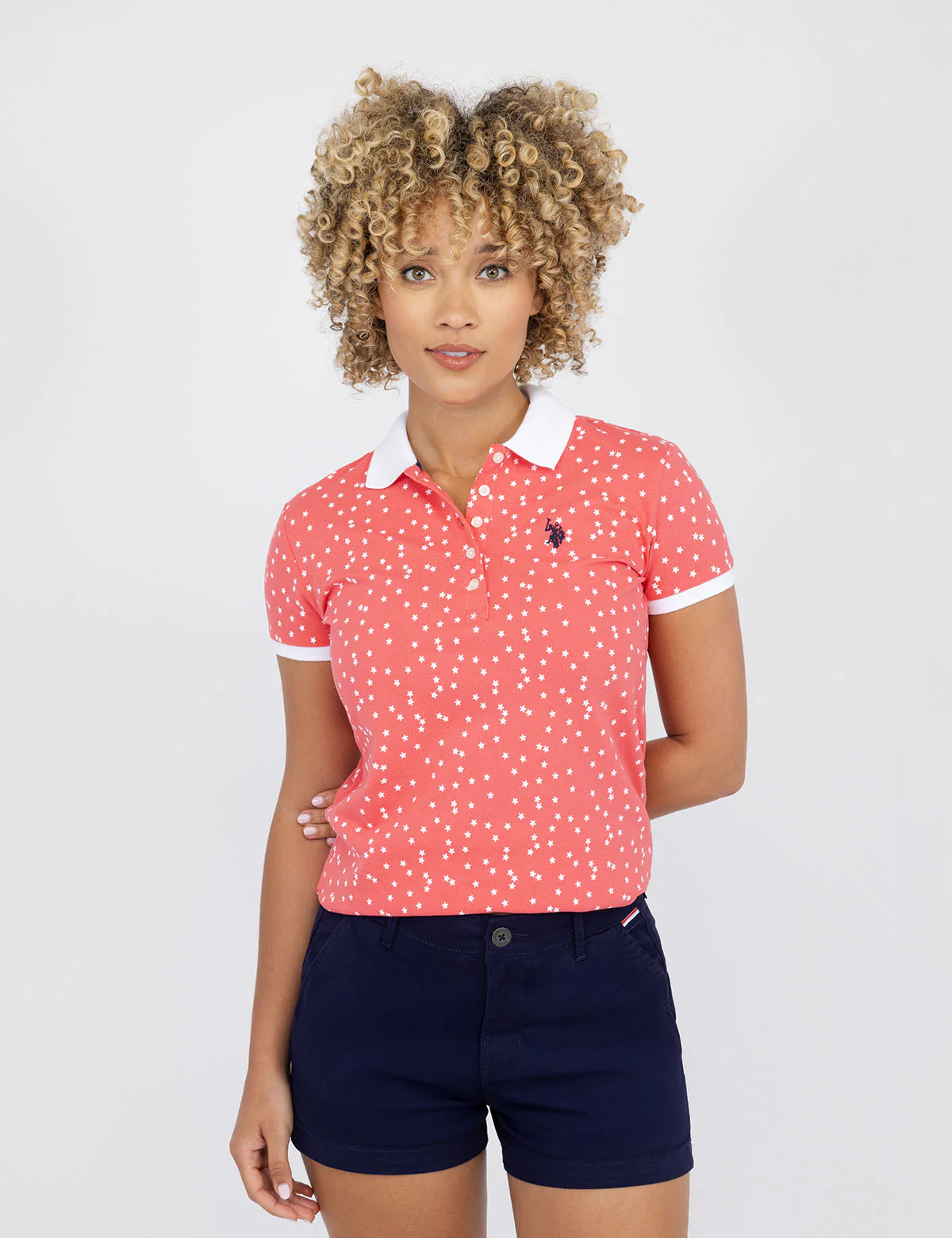 STAR PRINT POLO SHIRT