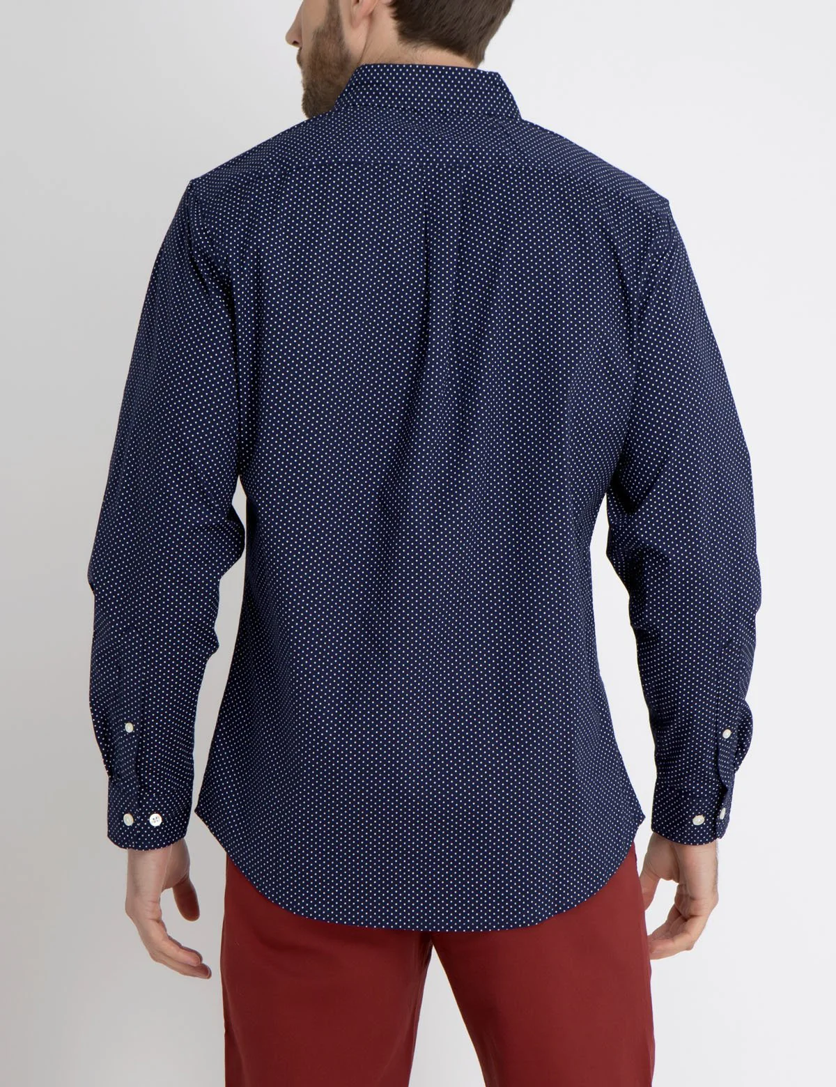 STRETCH FIT DOT SHIRT IN POPLIN - Image 3