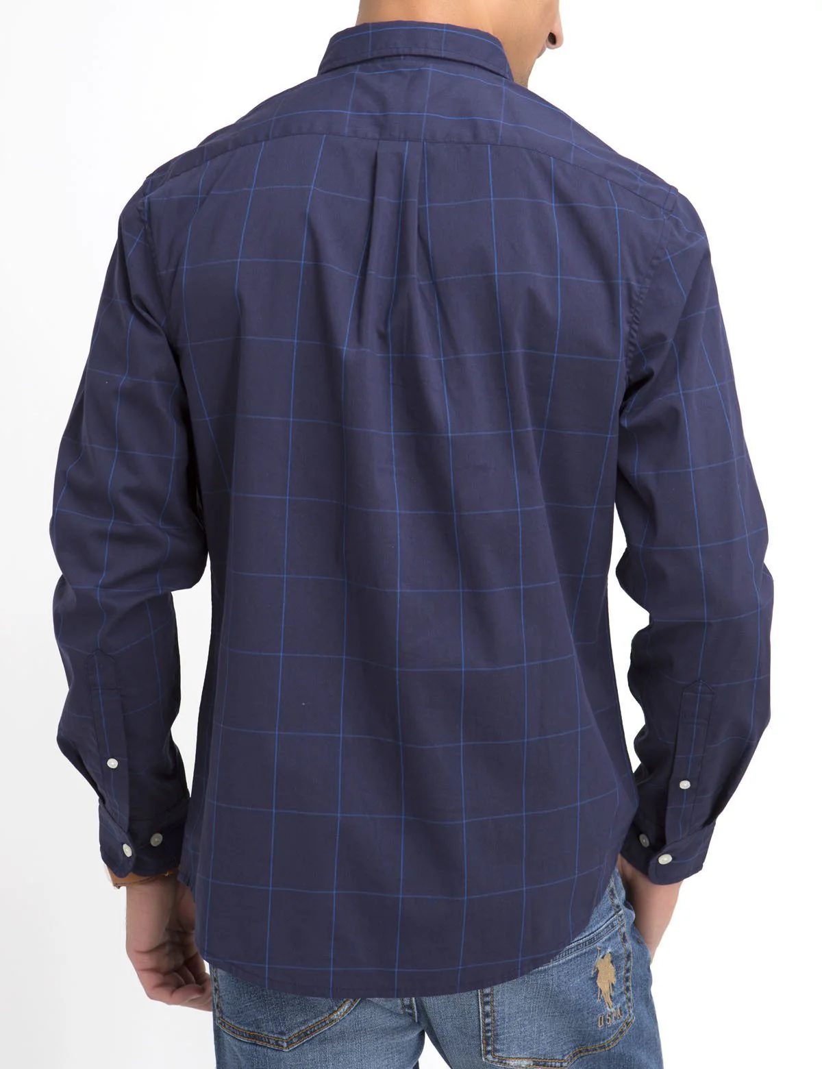 STRETCH FIT LARGE PLAID SHIRT IN POPLIN - Image 3