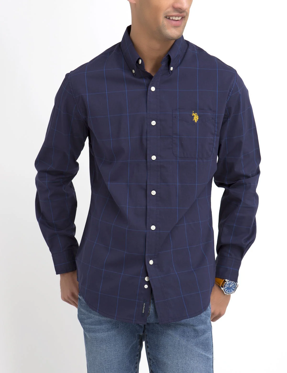 STRETCH FIT LARGE PLAID SHIRT IN POPLIN - Image 6