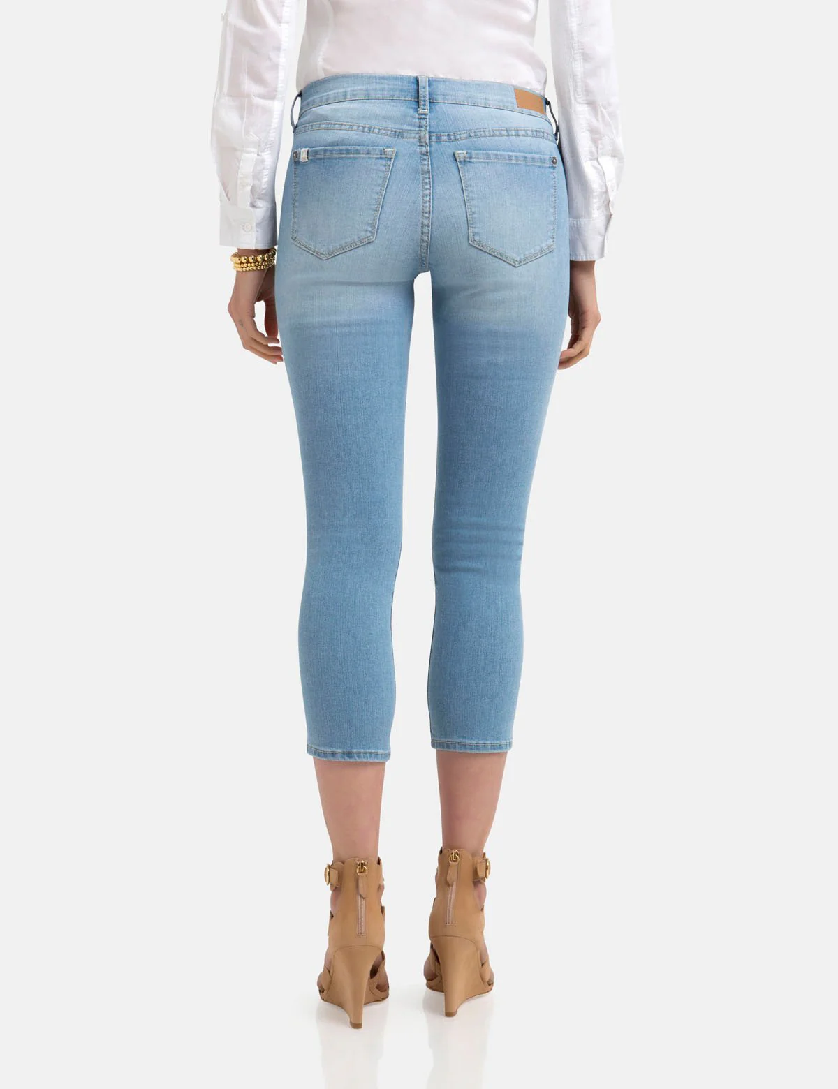 STRETCH FLORAL SKINNY FIT CROP JEANS - Image 3