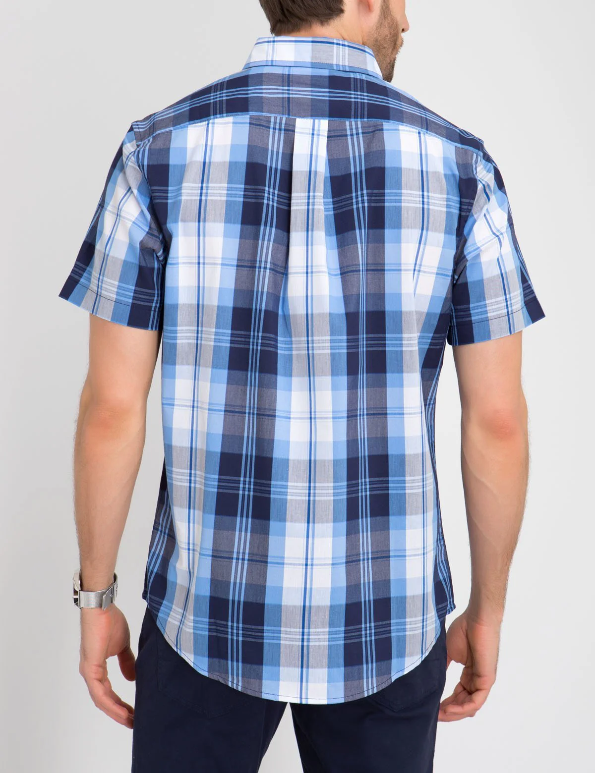 Stretch Large Plaid Poplin Shirt - Image 2
