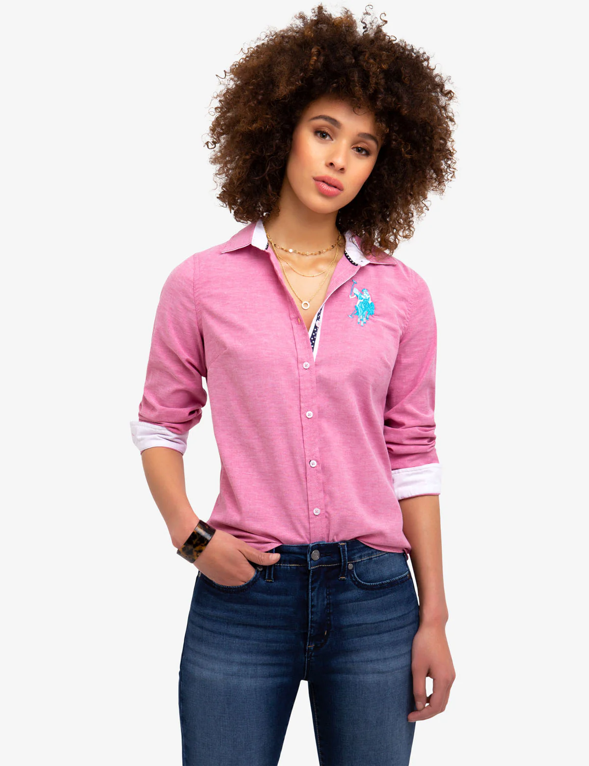 STRETCH OXFORD MULTI TONAL LOGO SHIRT - Image 13