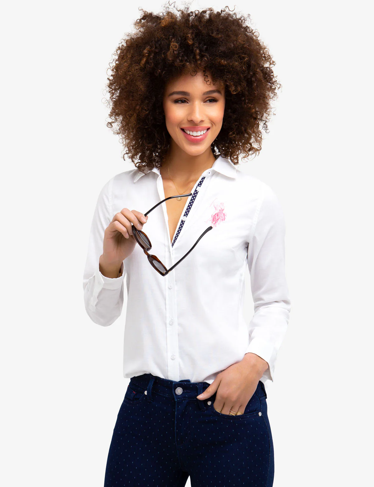 STRETCH OXFORD MULTI TONAL LOGO SHIRT - Image 6