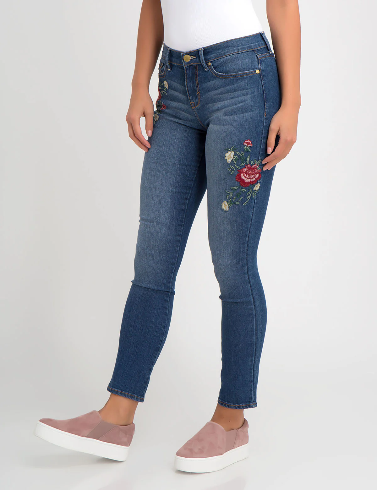 STRETCH SKINNY FIT FLORAL EMBROIDERED JEAN - Image 4