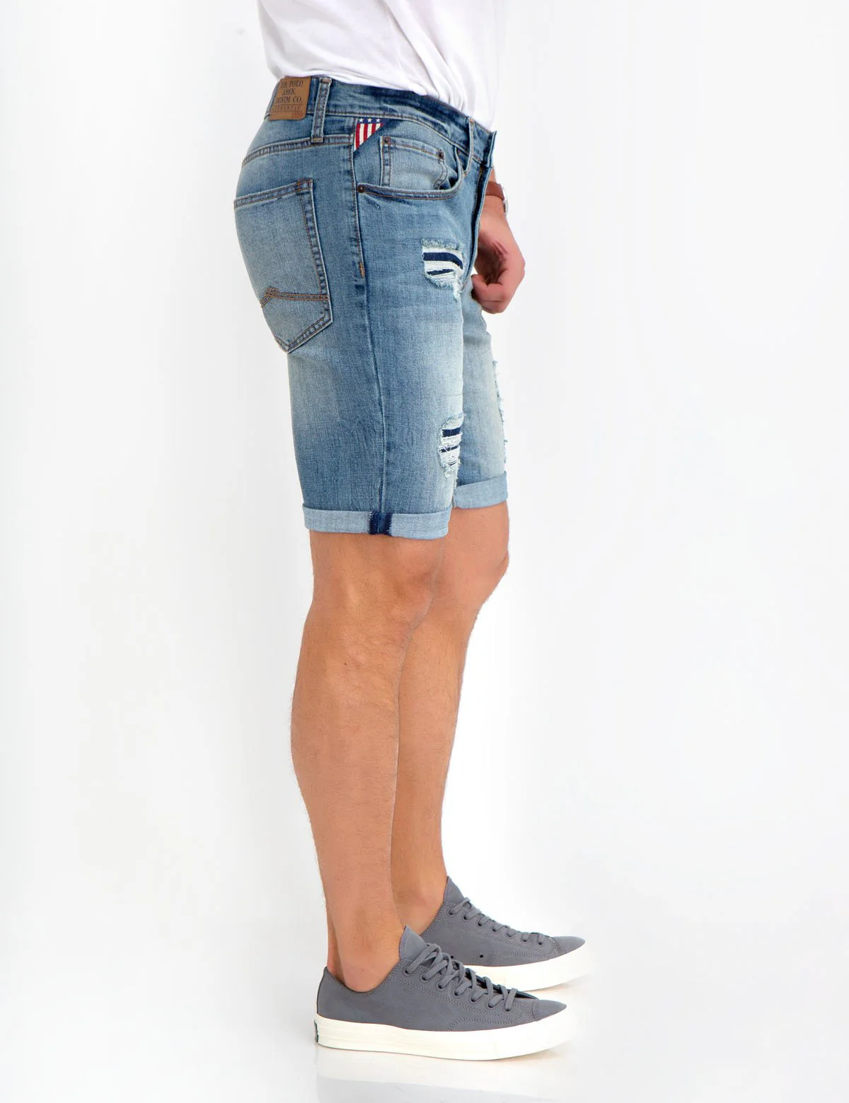 STRETCH SLIM DENIM SHORTS - Image 6