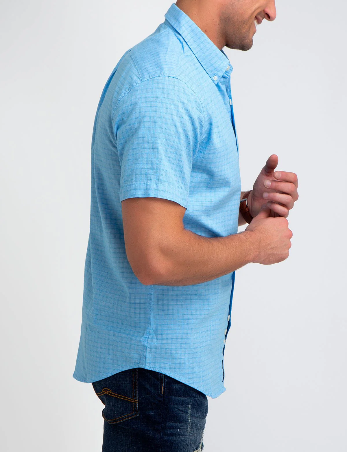 STRETCH SLIM PLAID SHIRT - Image 14
