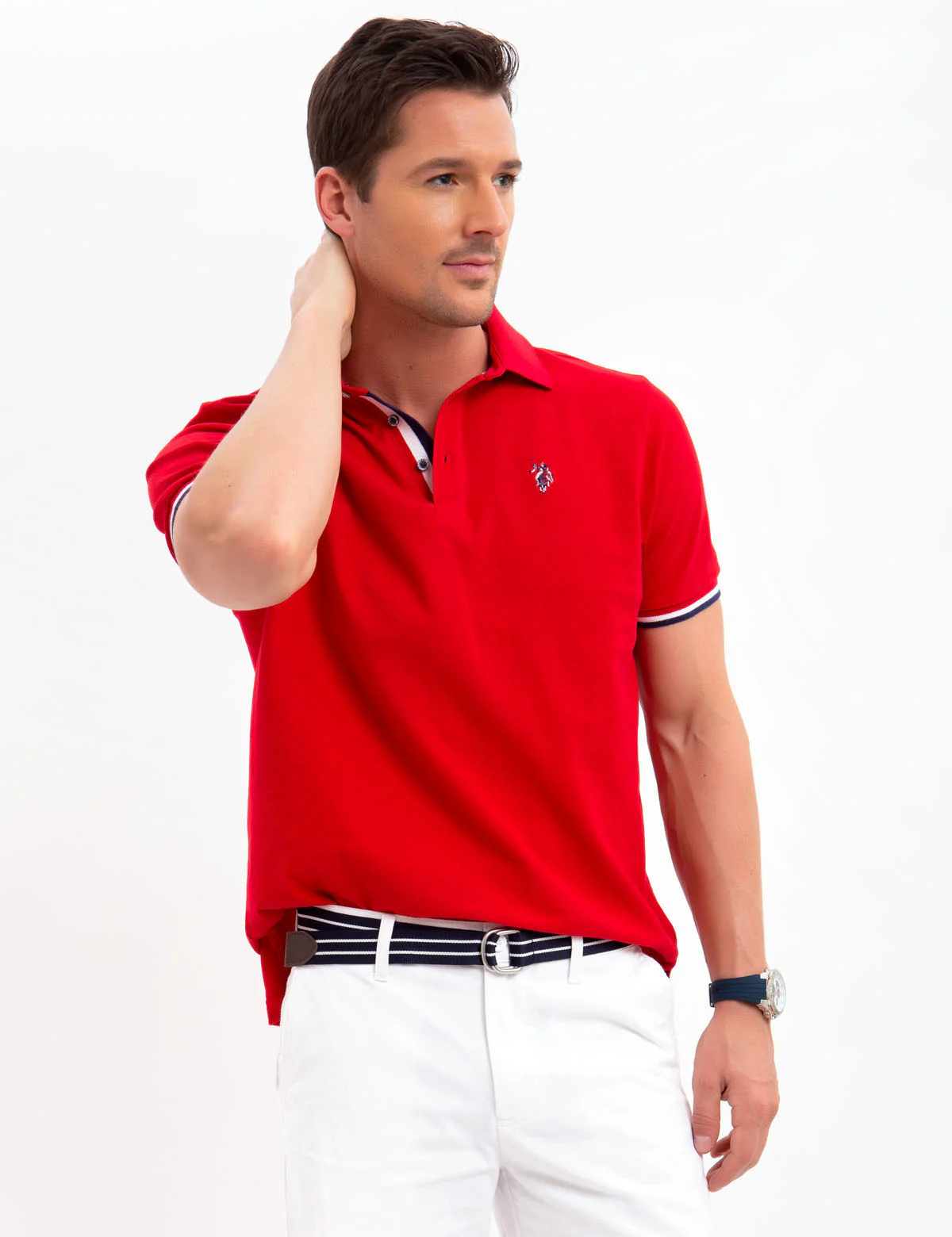 STRETCH SLIM TIPPED POLO SHIRT