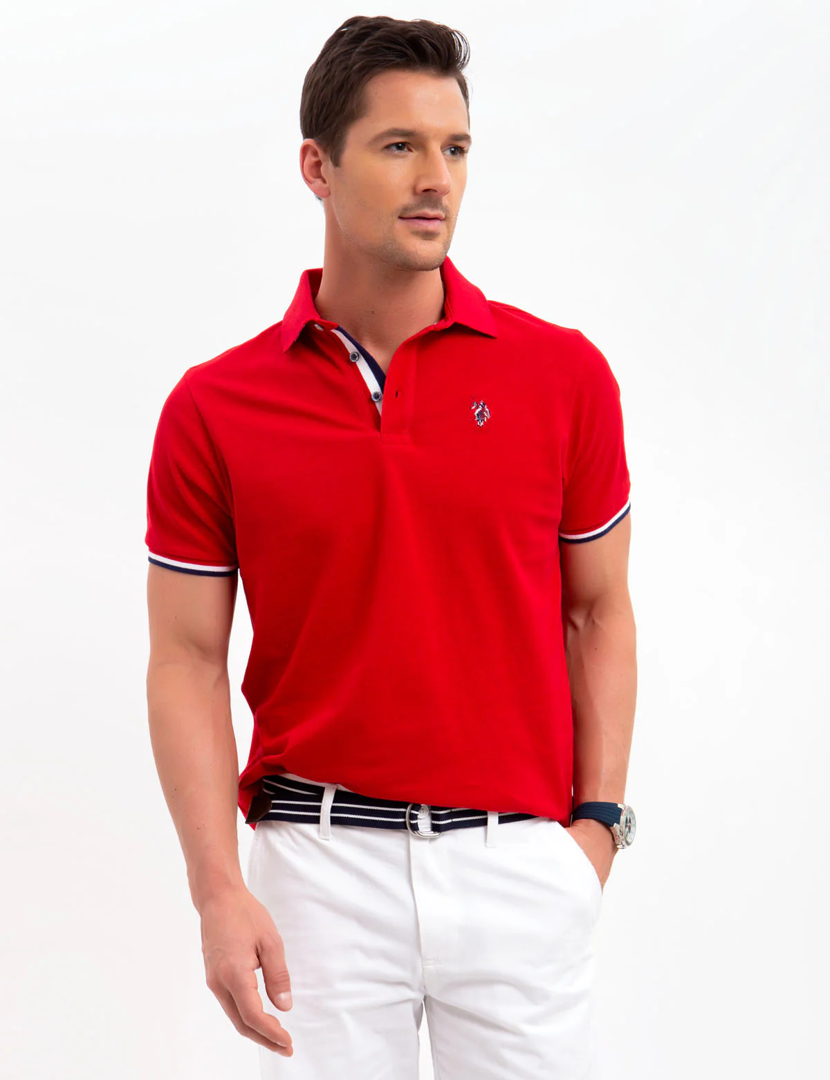 STRETCH SLIM TIPPED POLO SHIRT - Image 4