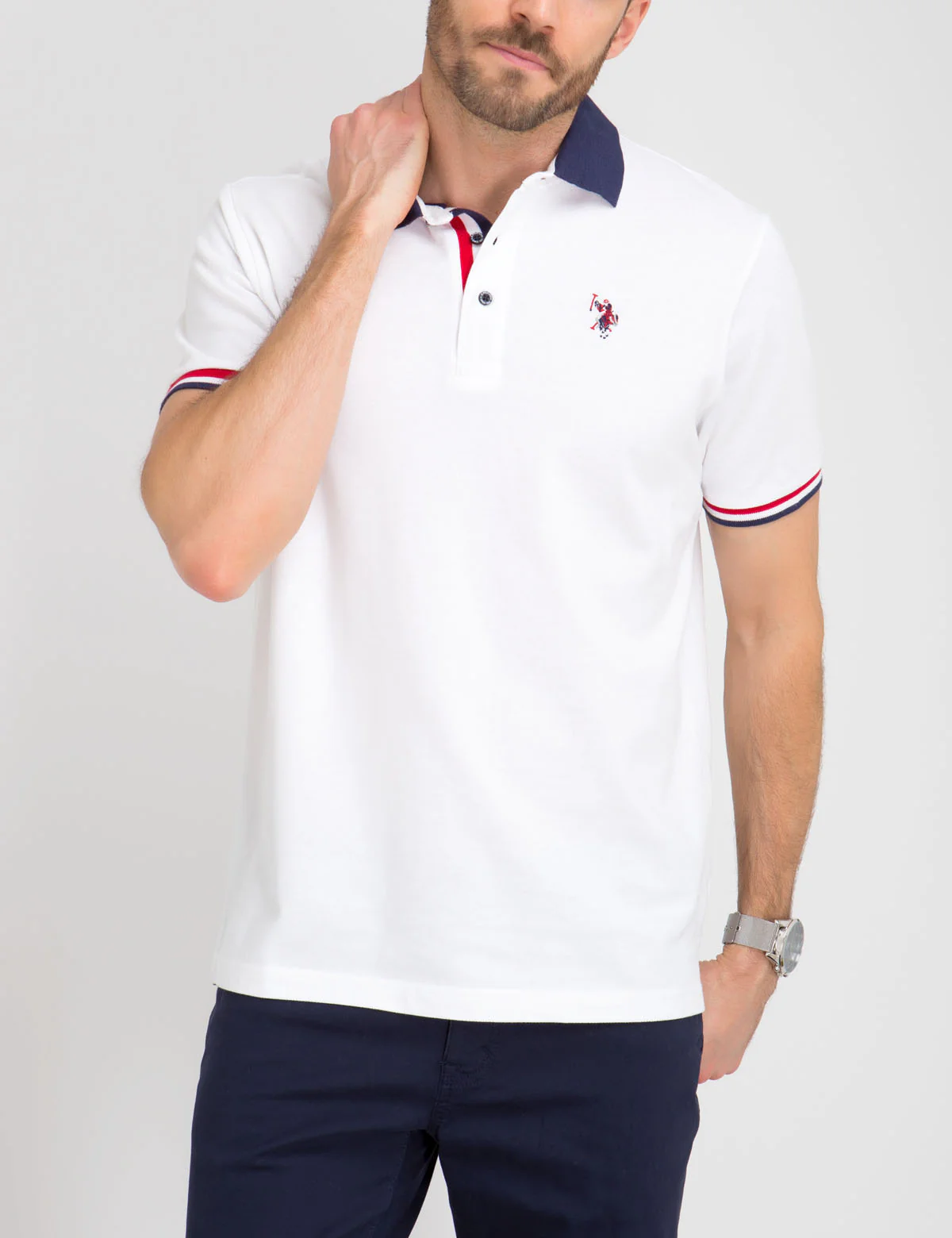 STRETCH SLIM TIPPED POLO SHIRT - Image 5