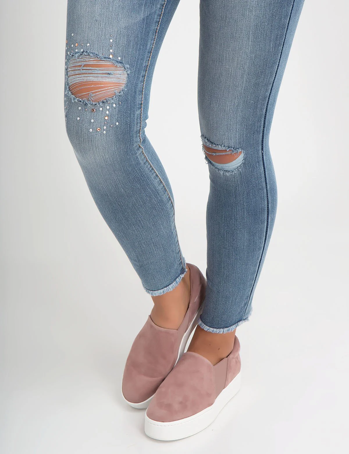 STRETCH SUPER SKINNY DESTRUCTION BLING JEAN - Image 4