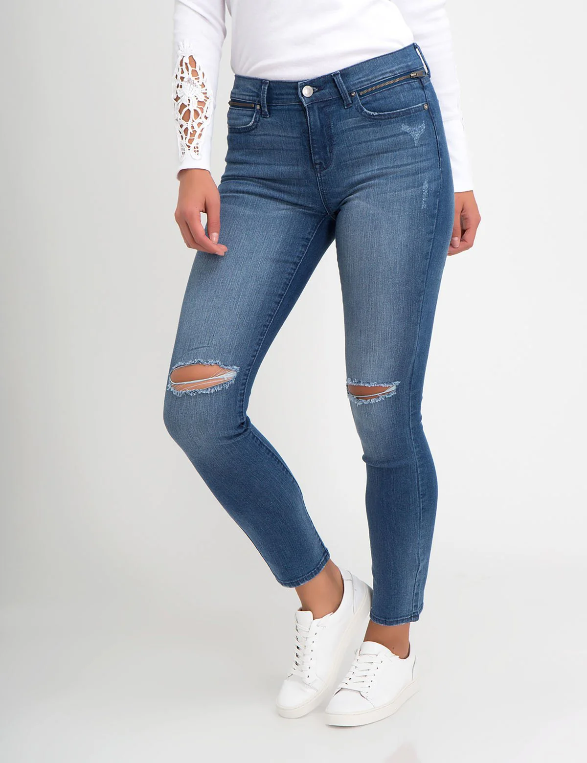 STRETCH SUPER SKINNY ZIP JEAN - Image 5