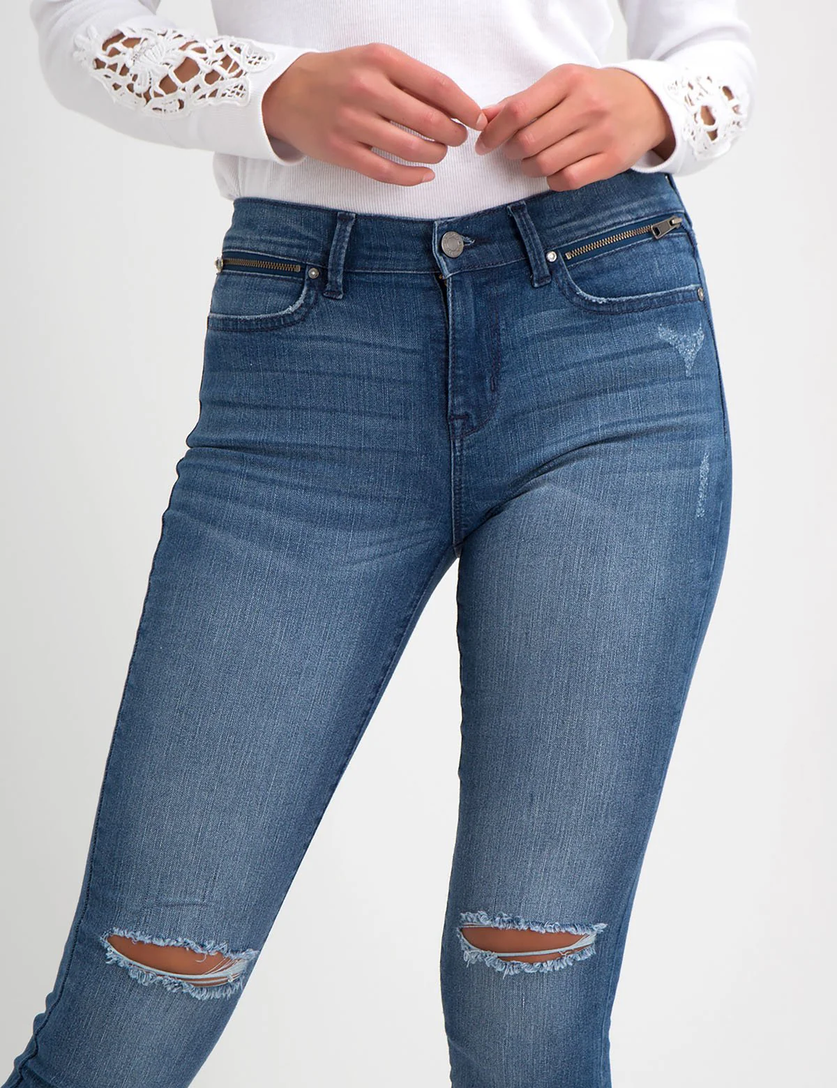 STRETCH SUPER SKINNY ZIP JEAN - Image 6