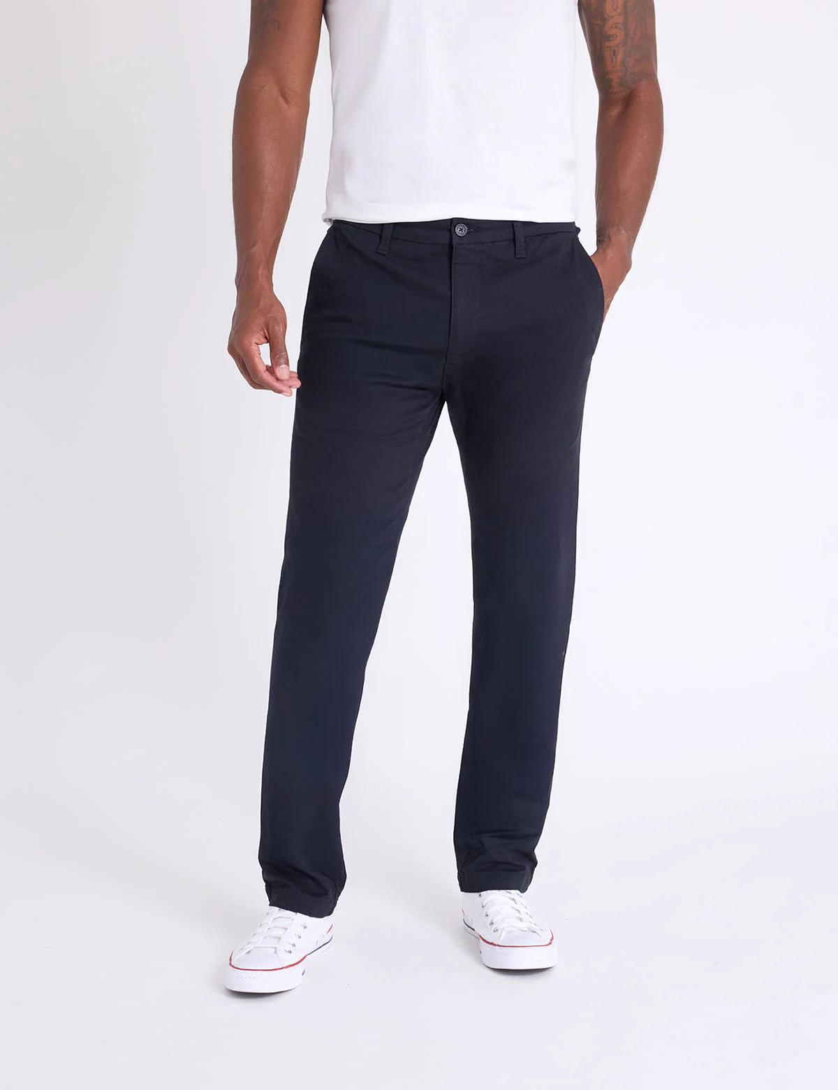 STRETCH TWILL SLIM STAIGHT CHINO PANTS - Image 5