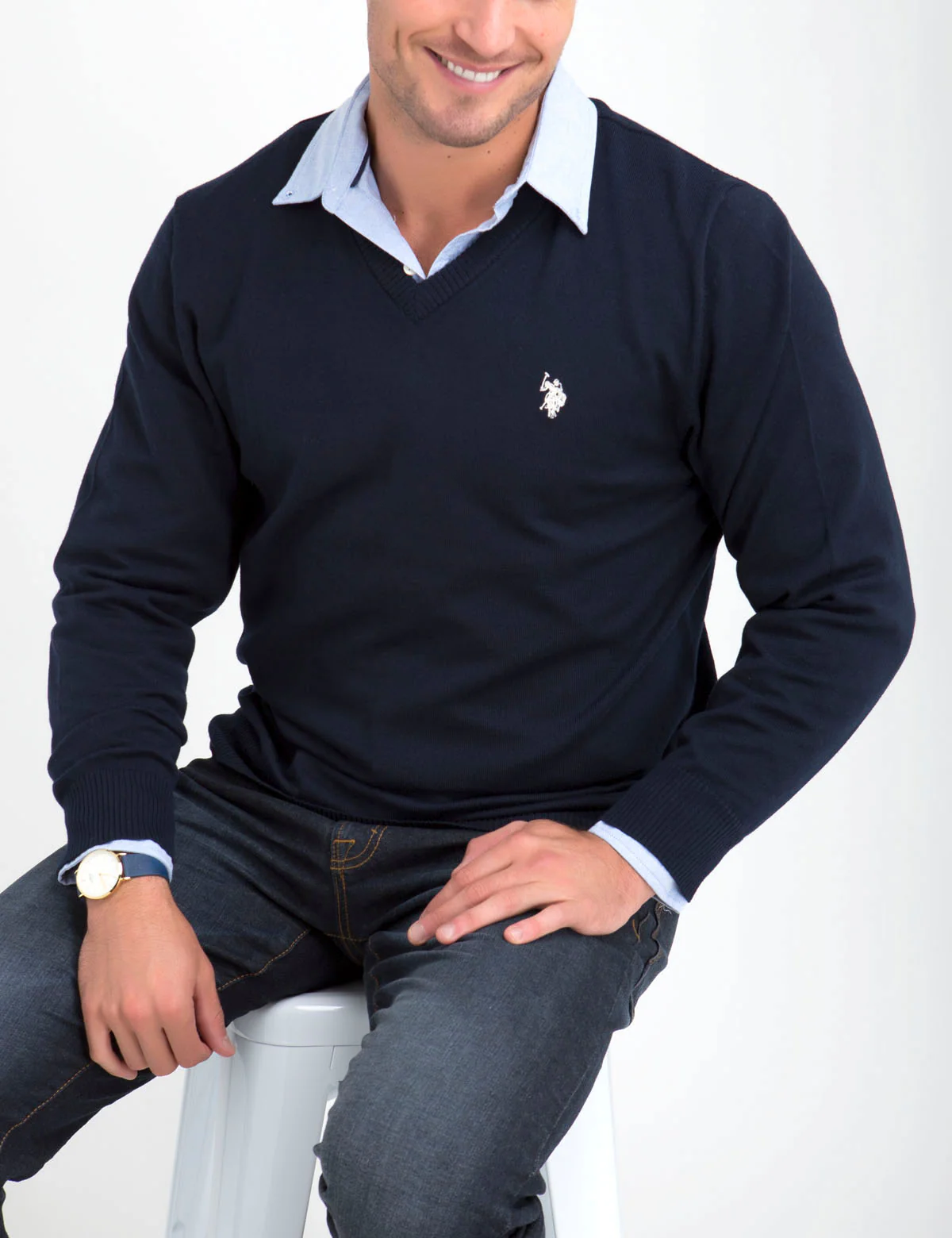 STRETCH V-NECK SWEATER