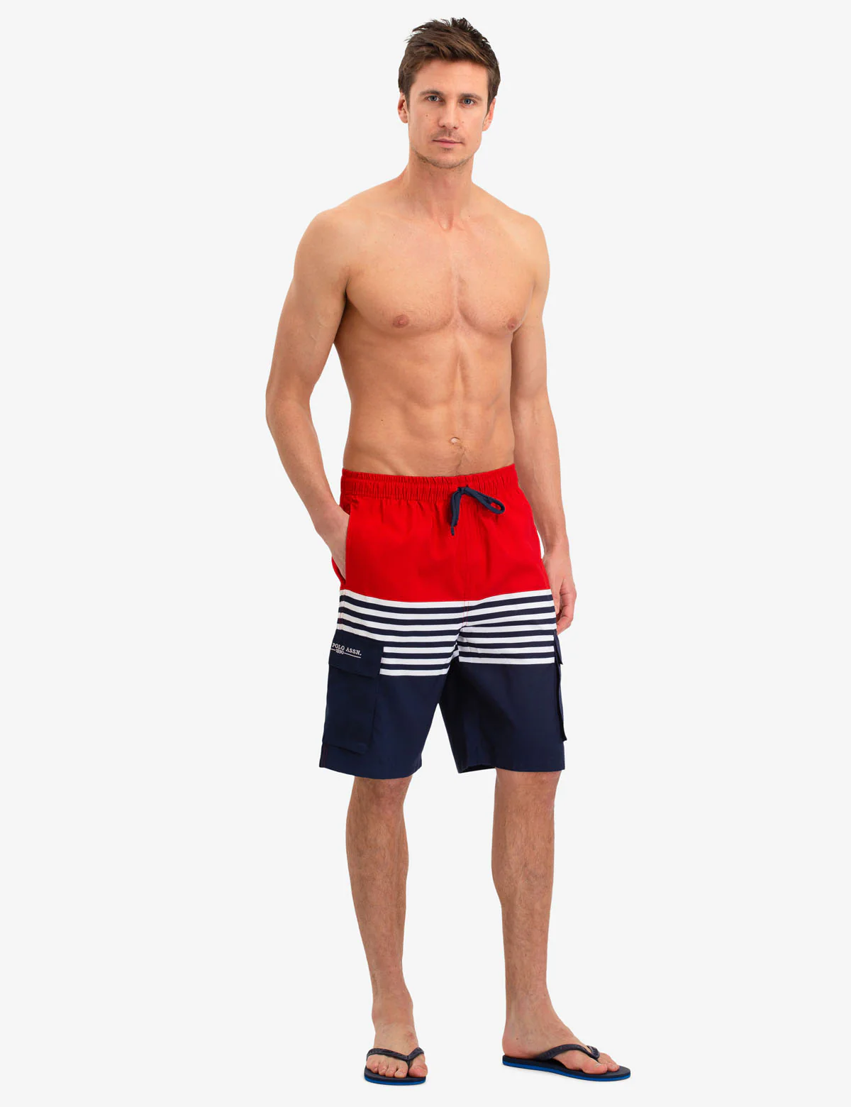 STRIPE CARGO SWIM TRUNKS - Image 2