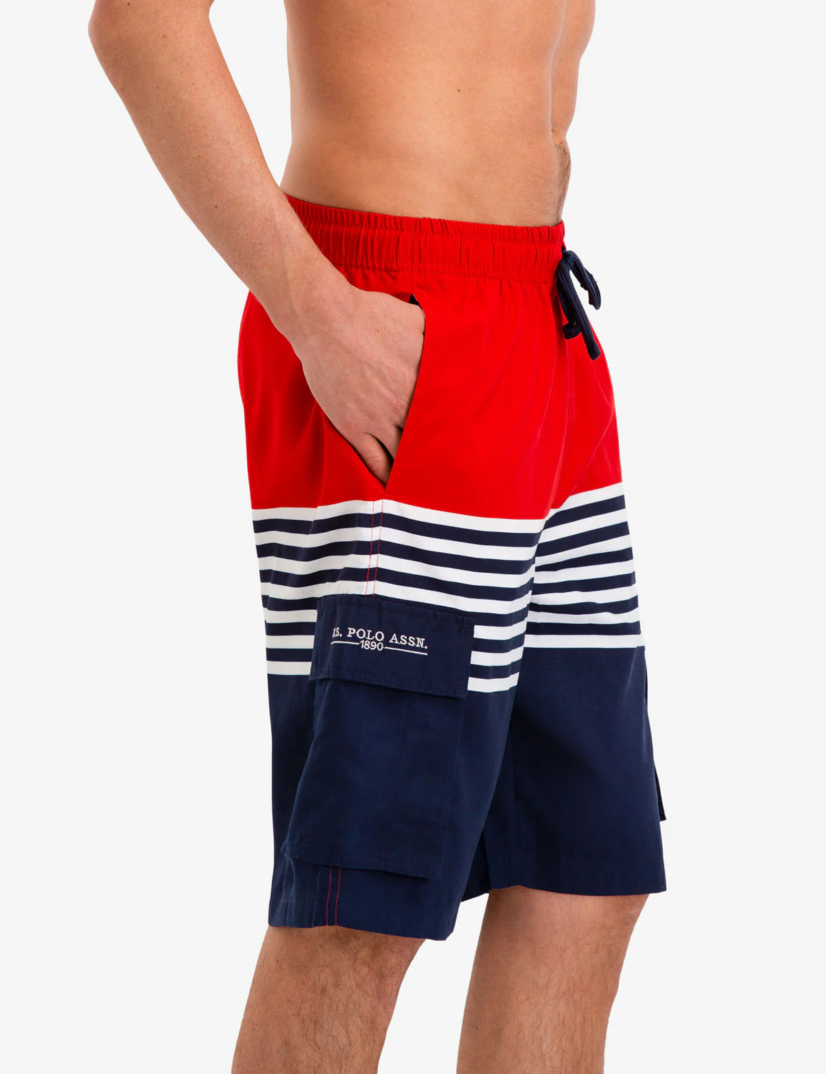 STRIPE CARGO SWIM TRUNKS - Image 3