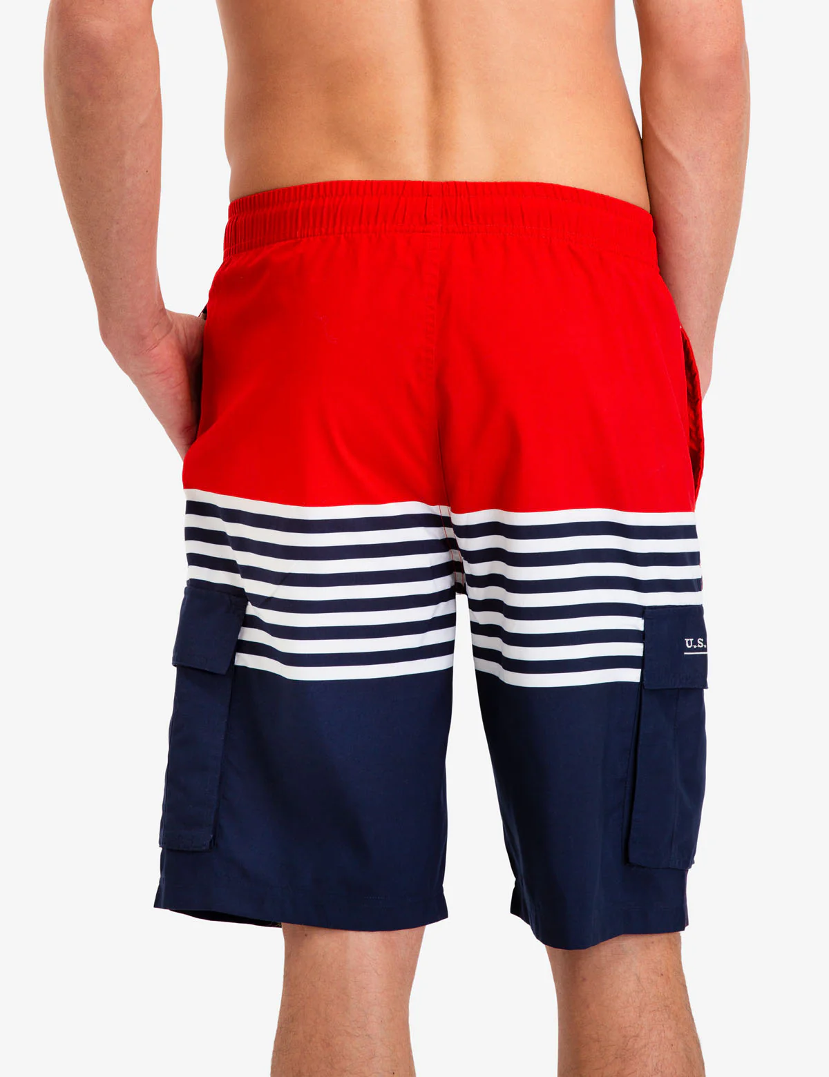 STRIPE CARGO SWIM TRUNKS - Image 4