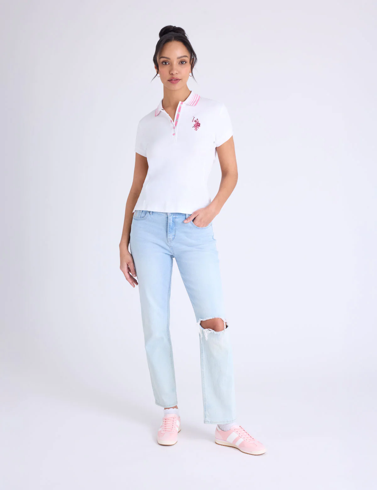 STRIPE COLLAR PIQUE POLO SHIRT - Image 2