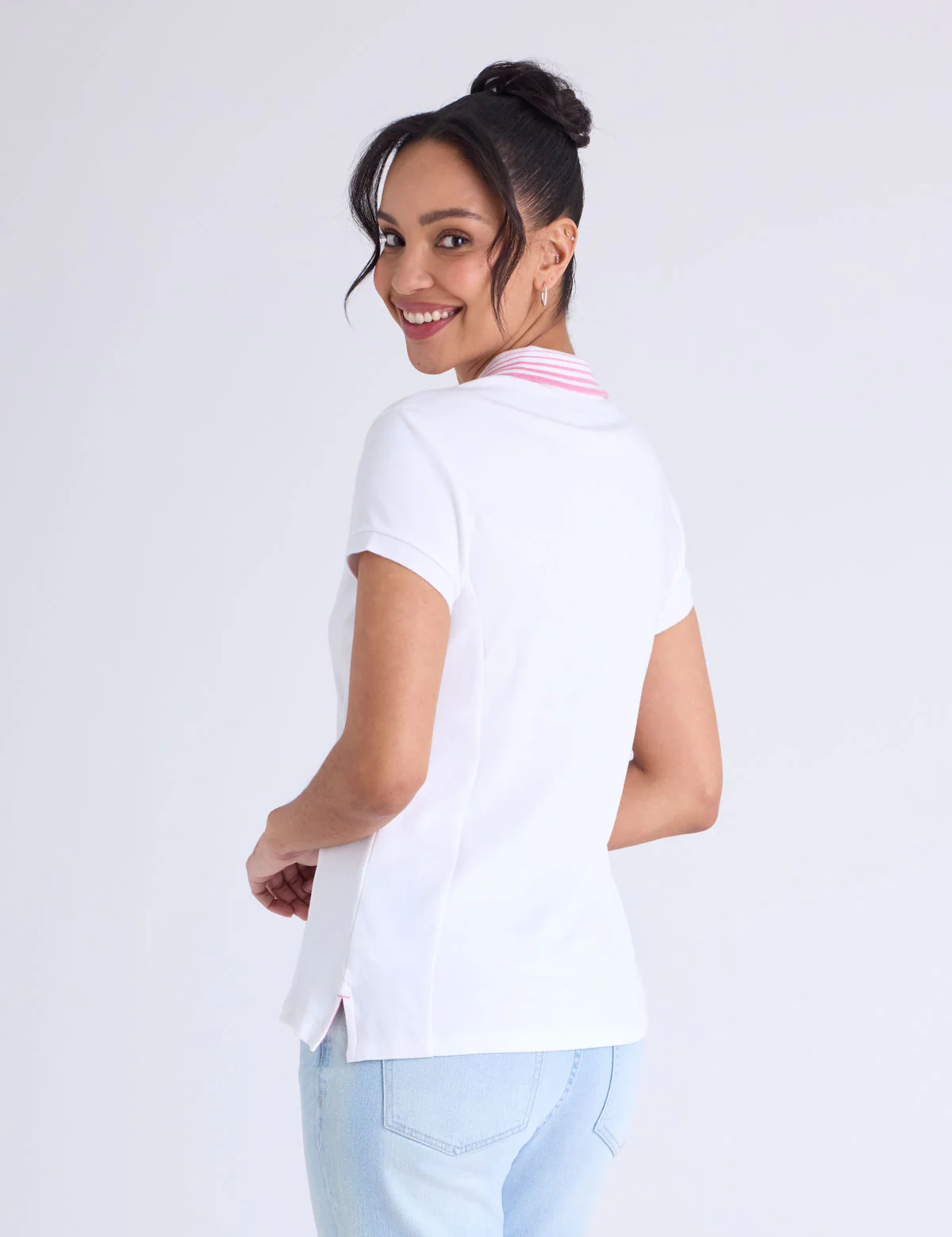 STRIPE COLLAR PIQUE POLO SHIRT - Image 3